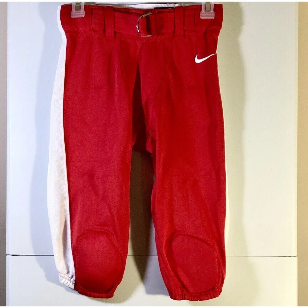 New Men's Nike Team Mach Speed Football Pants Red White Large‎ 789925-658 NFL